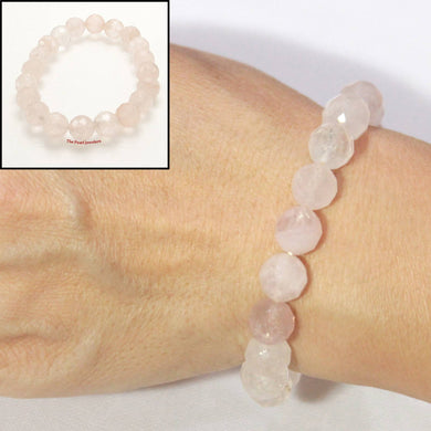 10mm Faceted Rose Quartz Beads Endless Bracelet