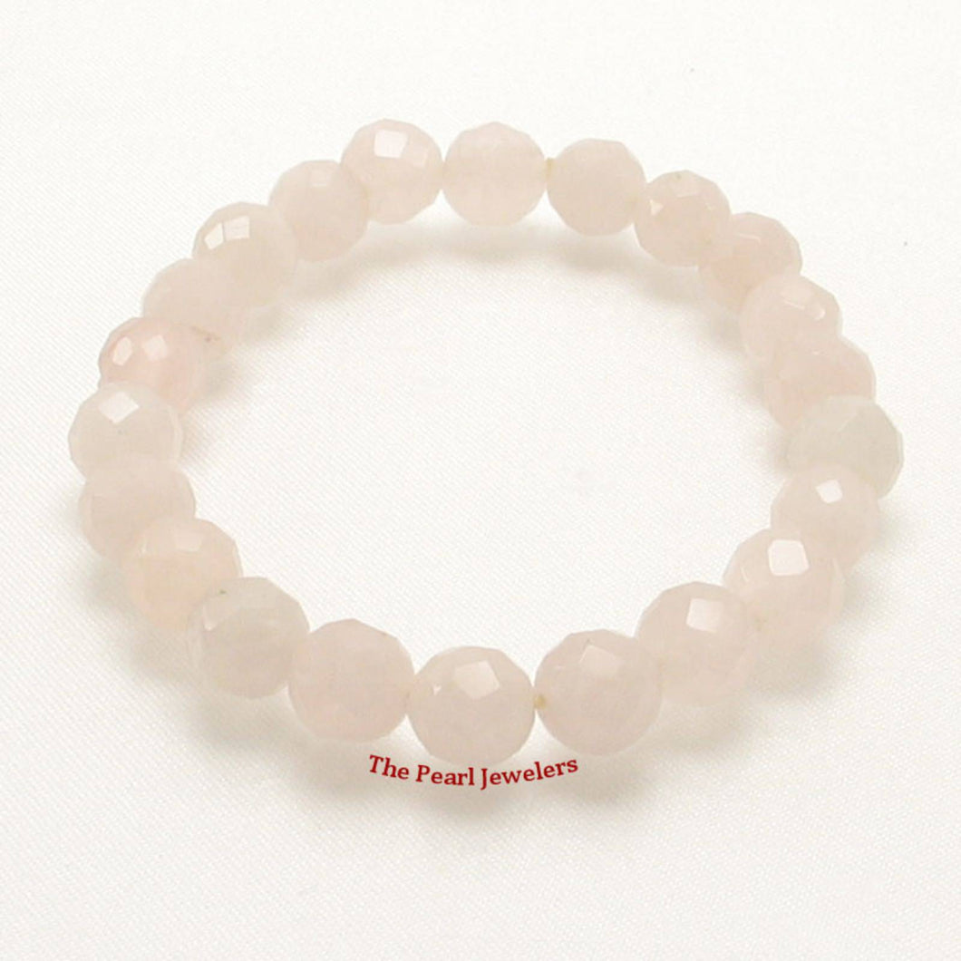 8mm Faceted Rose Quartz Beads Endless Bracelet
