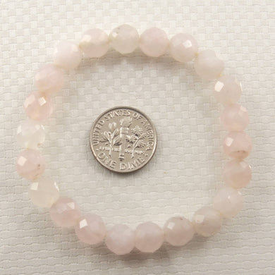 8mm Faceted Rose Quartz Beads Endless Bracelet