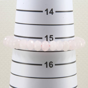 4x8mm Rose Quartz Roundel Faceted Beads Bracelet