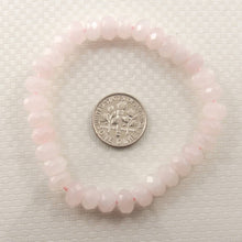 Load image into Gallery viewer, 4x8mm Rose Quartz Roundel Faceted Beads Bracelet