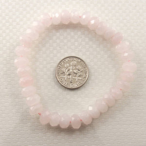 4x8mm Rose Quartz Roundel Faceted Beads Bracelet