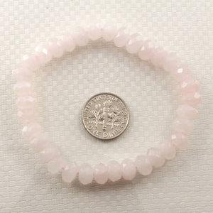 4x8mm Rose Quartz Roundel Faceted Beads Bracelet