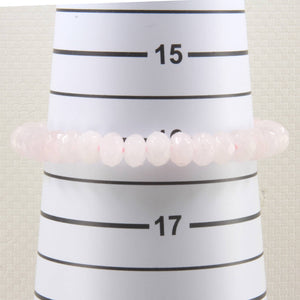 4x8mm Rose Quartz Roundel Faceted Beads Bracelet