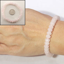 Load image into Gallery viewer, 4x8mm Rose Quartz Roundel Faceted Beads Bracelet