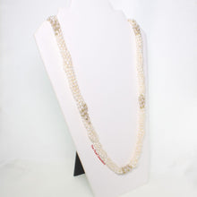 Load image into Gallery viewer, White Rice Pearl &amp; Rose Quartz Twist Necklace – 6-in-1 Style