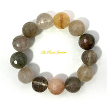 Load image into Gallery viewer, 16mm Faceted Multicolor Rutilated Quartz Bracelet