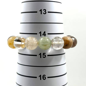 10mm Multicolor Rutilated Quartz Faceted Stretch Bracelet