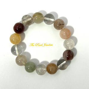 10mm Multicolor Rutilated Quartz Faceted Stretch Bracelet