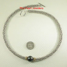 Load image into Gallery viewer, Black Tahitian Pearl with 14k Gold Roundels &amp; Silver Bali Beads Necklace
