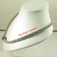 Load image into Gallery viewer, Black Tahitian Pearl with 14k Gold Roundels &amp; Silver Bali Beads Necklace