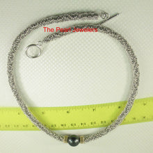 Load image into Gallery viewer, Black Tahitian Pearl with 14k Gold Roundels &amp; Silver Bali Beads Necklace