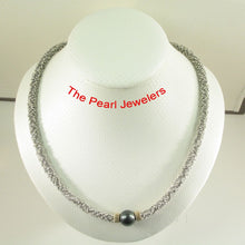 Load image into Gallery viewer, Black Tahitian Pearl with 14k Gold Roundels &amp; Silver Bali Beads Necklace