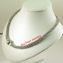 Load image into Gallery viewer, Blue Tahitian Pearl with 14k Gold Roundels &amp; Silver Bali Beads Necklace