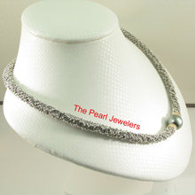 Load image into Gallery viewer, Blue Tahitian Pearl with 14k Gold Roundels &amp; Silver Bali Beads Necklace