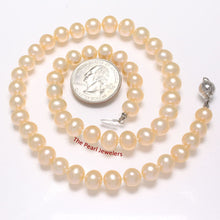 Load image into Gallery viewer, Peach Cultured Pearl Hand-Knotted Necklace with 925 Silver Clasp (17.5&quot;)