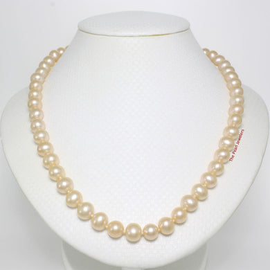 Peach Cultured Pearl Hand-Knotted Necklace with 925 Silver Clasp (17.5
