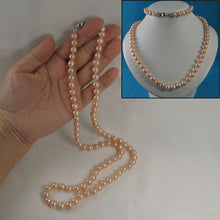 Load image into Gallery viewer, Natural Pink Freshwater Pearl Hand-Knotted Necklace with 925 Silver Clasp (28&quot;)