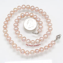 Load image into Gallery viewer, Natural Pink Pearl Hand-Knotted Necklace with 925 Silver Clasp (17.5&quot;)
