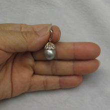 Load image into Gallery viewer, 14k Yellow Gold &amp; 6-Diamond Silver-Tone Baroque Pearl Pendant