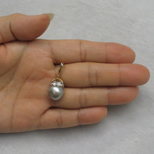 Load image into Gallery viewer, 14k Yellow Gold &amp; 6-Diamond Silver-Tone Baroque Pearl Pendant