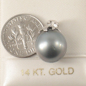 Silver-Gray Tahitian Pearl & Diamond Star-Bale Pendant 14k