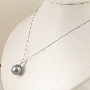 Silver-Gray Tahitian Pearl & Diamond Star-Bale Pendant 14k