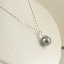 Load image into Gallery viewer, Silver-Gray Tahitian Pearl &amp; Diamond Star-Bale Pendant 14k