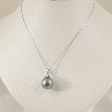 Silver-Gray Tahitian Pearl & Diamond Star-Bale Pendant 14k