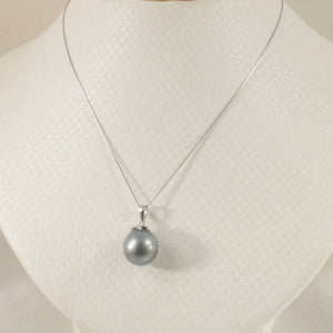 Silver-Gray Tahitian Pearl & Diamond Star-Bale Pendant 14k