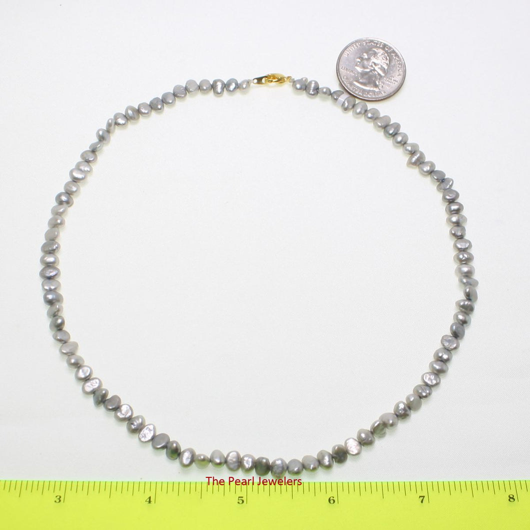Silver Gray Baroque Pearl Necklace