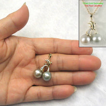 Load image into Gallery viewer, Silver &amp; Gray Tahitian Dolphin Pearl Pendant 14k Gold