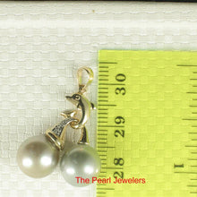 Load image into Gallery viewer, Silver &amp; Gray Tahitian Dolphin Pearl Pendant 14k Gold