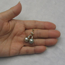 Load image into Gallery viewer, Silver &amp; Gray Tahitian Dolphin Pearl Pendant 14k Gold