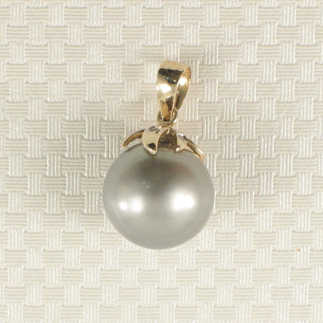 Gray Tahitian Pearl & Diamond Star-Bale Pendant