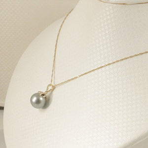 Gray Tahitian Pearl & Diamond Star-Bale Pendant