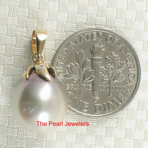 Silver-Tone Tahitian Pearl & Diamond Star-Bale Pendant