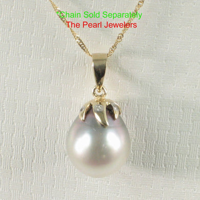 Silver-Tone Tahitian Pearl & Diamond Star-Bale Pendant