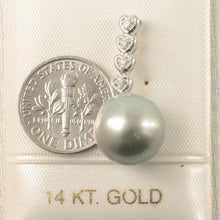 Load image into Gallery viewer, Baroque Silver-Smoke Pearl &amp; Diamond 14k Heart-Bale Pendant