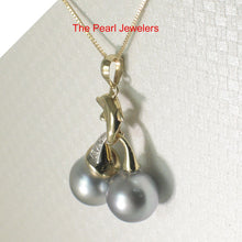 Load image into Gallery viewer, Silver-Toned Tahitian Dolphin Pearl Pendant 14k
