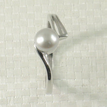 Load image into Gallery viewer, Solid Sterling Silver .925 Silver-Tone Freshwater Pearl Solitaire Ring