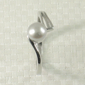Solid Sterling Silver .925 Silver-Tone Freshwater Pearl Solitaire Ring