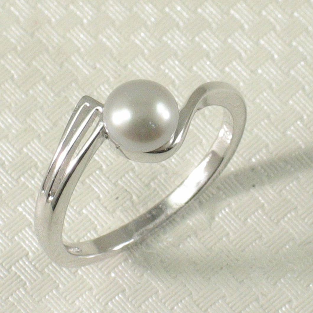 Solid Sterling Silver .925 Silver-Tone Freshwater Pearl Solitaire Ring