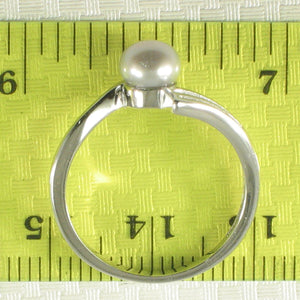 Solid Sterling Silver .925 Silver-Tone Freshwater Pearl Solitaire Ring