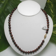 Load image into Gallery viewer, Chocolate Freshwater Cultured Pearl Hand-Knotted Necklace with Gold-Filled Clasp