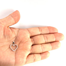 Load image into Gallery viewer, Simple &amp; Beautiful Love Heart 14k White Gold Diamond Pendant