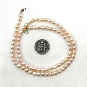 Pink Mini Pearl Choker – 14k Yellow Gold Clasp (Stamped 585)