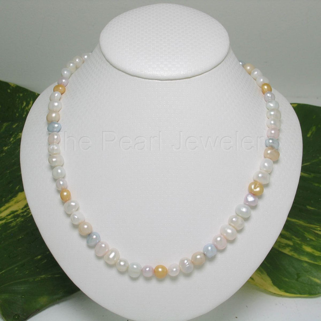 Multi-colored freshwater baroque pearls Necklace