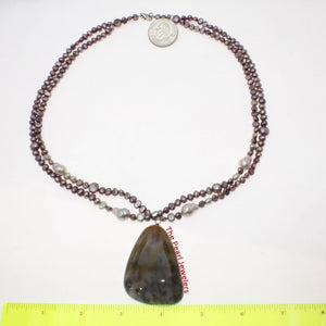Simple Purple Baroque Pearl & Agate Pendant Necklace – 2-in-1 Style