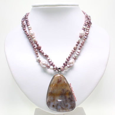Simple Purple Baroque Pearl & Agate Pendant Necklace – 2-in-1 Style